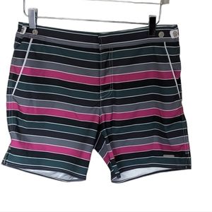Parke and Ronen Striped Swim Trunks